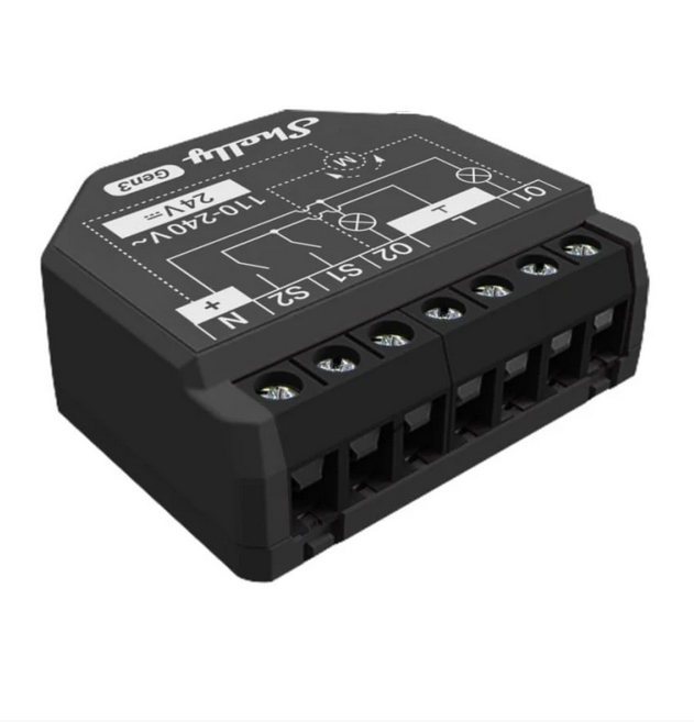 releu inteligent shelly 2pm gen3, 2 canale, monitorizare consum, wifi, bluetooth, 2x10a